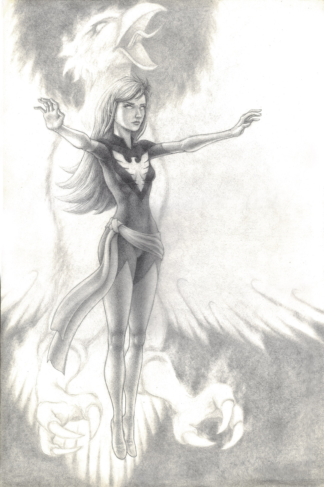 Dark Phoenix pencil drawing