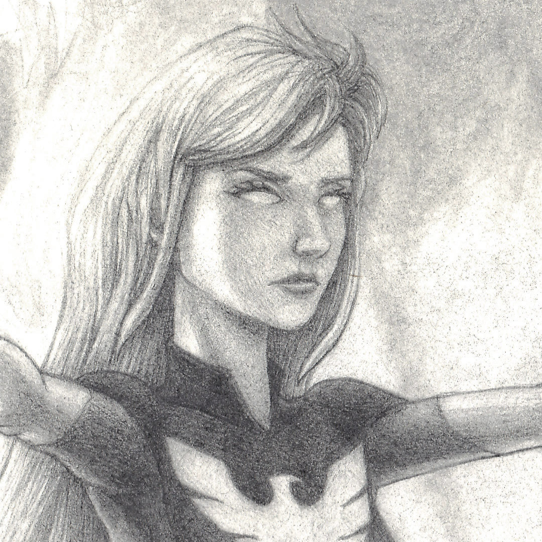 Dark Phoenix pencil drawing detail