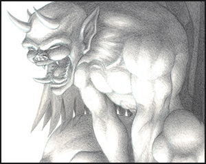 Batman on a Gargoyle